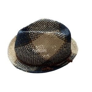 NWT Mens Navy and Tan William Rast Fedora Hat